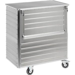 Transportwagen, Volumen 1050 L, 2 abklappbare Längswände, mit Deckel Transportwagen, Volumen 1050 L, 2 abklappbare Längswände, mit Deckel