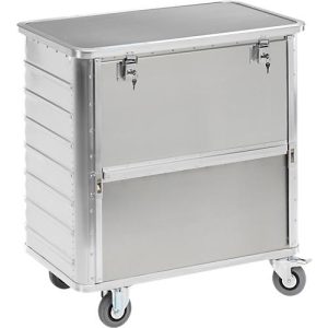 Transportwagen, Volumen 355 L, 2 absenkbare Längswände, mit Deckel Transportwagen, Volumen 355 L, 2 absenkbare Längswände, mit Deckel