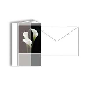 Trauerkarte mit Blumen-Fotomotiv, Format B6, 115 x 170 mm, mit Trauerkuverts & doppelten Einlagen, grau, Karton, 10 Stück Trauerkarte mit Blumen-Fotomotiv, Format B6, 115 x 170 mm, mit Trauerkuverts & doppelten Einlagen, grau, Karton, 10 Stück