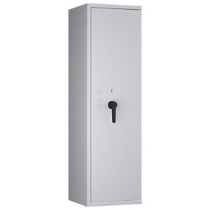 Tresor Lyra 12, Klasse 0 nach EN 1143-1, 125 l, Türanschlag rechts, Doppelbartschloss, 3 Fachböden, B 400 x T 420 x H 1400 mm, lichtgrau RAL 7035 Tresor Lyra 12, Klasse 0 nach EN 1143-1, 125 l, Türanschlag rechts, Doppelbartschloss, 3 Fachböden, B 400 x T 420 x H 1400 mm, lichtgrau RAL 7035