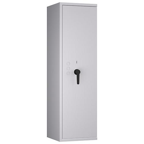 Tresor Lyra 12, Klasse 0 nach EN 1143-1, 125 l, Türanschlag rechts, Doppelbartschloss, 3 Fachböden, B 400 x T 420 x H 1400 mm, lichtgrau RAL 7035