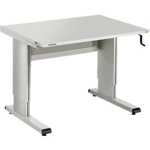 Treston Arbeitstisch Serie WB, ESD-leitfähig, mit Handkurbel, höhenverstellbar, 1073 mm Treston Arbeitstisch Serie WB, ESD-leitfähig, mit Handkurbel, höhenverstellbar, 1073 mm