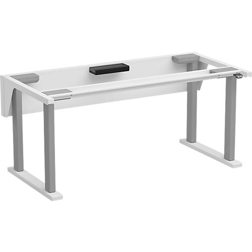 Treston QuatreX Gestell, elektrisch verstellbar, bis 300 kg, B 1525 x T 750 mm, lichtgrau RAL 7035