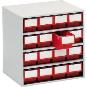 TRESTOn Schubladenmagazin 1630, 16 Schubladen, T 300 mm, rot TRESTOn Schubladenmagazin 1630, 16 Schubladen, T 300 mm, rot