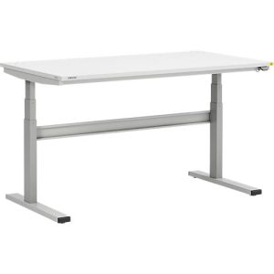 Treston TED Arbeitstisch M1350 ESD, B 1500 x T 800 mm, elektrisch höhenverstellbar, T-Fuß, hellgrau RAL 7035 Treston TED Arbeitstisch M1350 ESD, B 1500 x T 800 mm, elektrisch höhenverstellbar, T-Fuß, hellgrau RAL 7035