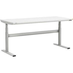 Treston TED Arbeitstisch M1500 ESD, B 1800 x T 800 mm, elektrisch höhenverstellbar, T-Fuß, hellgrau RAL 7035 Treston TED Arbeitstisch M1500 ESD, B 1800 x T 800 mm, elektrisch höhenverstellbar, T-Fuß, hellgrau RAL 7035
