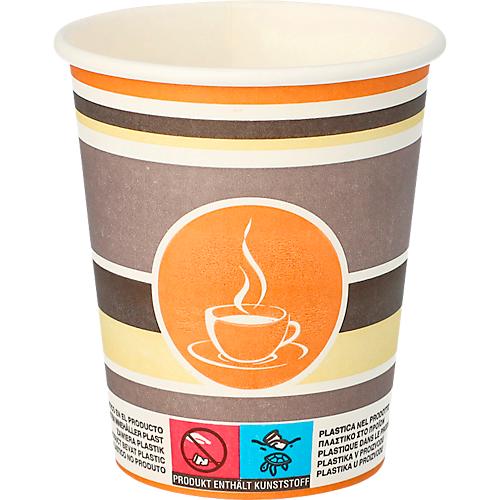 Trinkbecher Papstar To Go, Einweg, 0,2 l, Ø 80 x H 92 mm, FSC®-zertifiziert, Pappe, farbig, 50 Stück