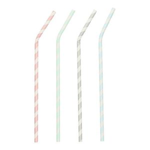 Trinkhalme Papstar Stripes, Einweg, L 220 x Ø 6 mm, flexibel bieg- & knickbar, aus FSC®-zertifiziertem Papier, farbsortiert, 100 Stück Trinkhalme Papstar Stripes, Einweg, L 220 x Ø 6 mm, flexibel bieg- & knickbar, aus FSC®-zertifiziertem Papier, farbsortiert, 100 Stück