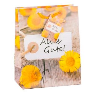 TSI Geschenktasche Alles Gute, mittelgroß, 180 x 100 x 230 mm, reißfest, 3er-Set Motiv: Blume TSI Geschenktasche Alles Gute, mittelgroß, 180 x 100 x 230 mm, reißfest, 3er-Set Motiv: Blume