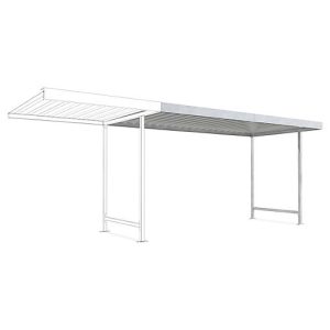 Überdachungssystem Modell Leipzig, einseitig, Anbaueinheit, T 2200 mm, B 4300 mm, verzinkt Überdachungssystem Modell Leipzig, einseitig, Anbaueinheit, T 2200 mm, B 4300 mm, verzinkt