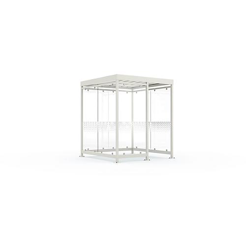Überdachungssystem WSM Köln K2 c/b, B 2165 x T 2165 x H 2510 mm, fertig montiert, grauweiß RAL 9002
