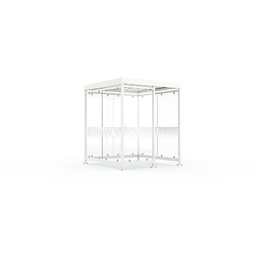 Überdachungssystem WSM Köln K2 c/b, B 2165 x T 2165 x H 2510 mm, fertig montiert, verkehrsweiß RAL 9016