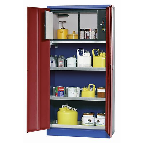 Umweltschrank asecos E-CLASSIC-UF, Flügeltüren, Front Purpurrot, B 950 x T 500 x H 1950 mm