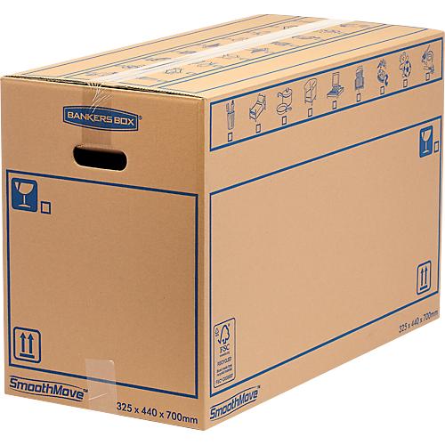 Umzugskarton SmoothMove Standard, 2-lagige Wellenpappe, Beschriftungsfeld, 440 x 330 x 70 mm, 100 L, 10 Stück