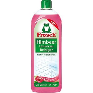 Universal-Reiniger Frosch, f. Böden und Oberflächen, mit Himbeerduft, Altplastik-Flasche, 750 ml Universal-Reiniger Frosch, f. Böden und Oberflächen, mit Himbeerduft, Altplastik-Flasche, 750 ml