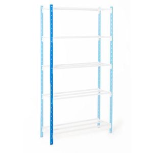Universal-Steckregal, Stützen, mit Kunststofffüßen, H 2000 mm, himmelblau Universal-Steckregal, Stützen, mit Kunststofffüßen, H 2000 mm, himmelblau