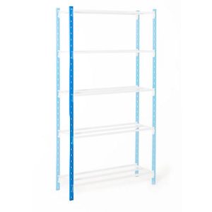 Universal-Steckregal, Stützen, mit Kunststofffüßen, H 2250 mm, himmelblau Universal-Steckregal, Stützen, mit Kunststofffüßen, H 2250 mm, himmelblau