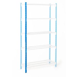 Universal-Steckregal, Stützen, mit Kunststofffüßen, H 2500 mm, himmelblau Universal-Steckregal, Stützen, mit Kunststofffüßen, H 2500 mm, himmelblau