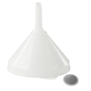 Universaltrichter, Ø 208 mm, Polyethylen (HDPE), lebensmittelecht, mit Sieb und Überlaufrand Universaltrichter, Ø 208 mm, Polyethylen (HDPE), lebensmittelecht, mit Sieb und Überlaufrand