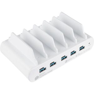 USB-Desktop-Schnellladestation Good Connections, 10er-Port mit 5 x USB-C + 5 x USB-A, Leistung 110 W, weiß USB-Desktop-Schnellladestation Good Connections, 10er-Port mit 5 x USB-C + 5 x USB-A, Leistung 110 W, weiß