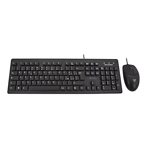 V7 CKU700IT - Tastatur-und-Maus-Set - QWERTY - Italienisch - Schwarz