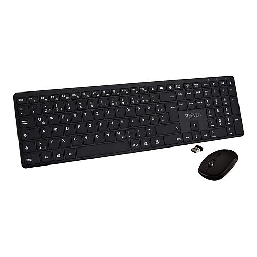 V7 - Tastatur-und-Maus-Set - Slim - kabellos - Bluetooth, 2.4 GHz - QWERTZ