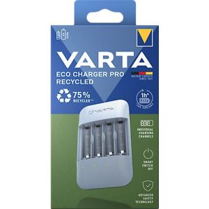VARTA Akku Ladegerät Eco Charger Pro Recycled Box, aus 75% Recyclingmaterial, inkl. USB-Typ-C Ladekabel VARTA Akku Ladegerät Eco Charger Pro Recycled Box, aus 75% Recyclingmaterial, inkl. USB-Typ-C Ladekabel