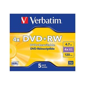 Verbatim DataLifePlus – 5 x DVD+RW – 4.7 GB 4x – Jewel Case (Schachtel)