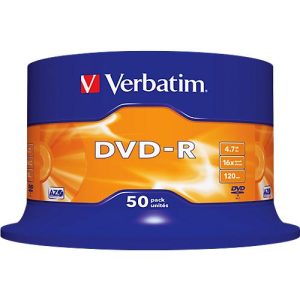 Verbatim® DVD-R, bis 16fach, 4,7 GB/120 min, 50er-Spindel Verbatim® DVD-R, bis 16fach, 4,7 GB/120 min, 50er-Spindel