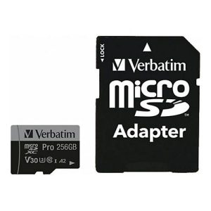Verbatim PRO U3 – Flash-Speicherkarte (microSDXC-an-SD-Adapter inbegriffen) – 256 GB – A2 / UHS-I U3 / Class10 – microSDXC UHS-I Verbatim PRO U3 – Flash-Speicherkarte (microSDXC-an-SD-Adapter inbegriffen) – 256 GB – A2 / UHS-I U3 / Class10 – microSDXC UHS-I