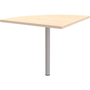 Verkettungsplatte 90° BARI, Stützfuß, 1/4 Kreis, B 800 x T 800 x H 620-820 mm, Ahorn-Dekor
