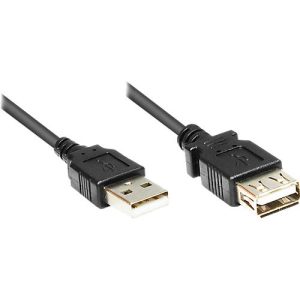 Verlängerung USB 2.0 Stecker A/A 1,8 m, schwarz Verlängerung USB 2.0 Stecker A/A 1,8 m, schwarz
