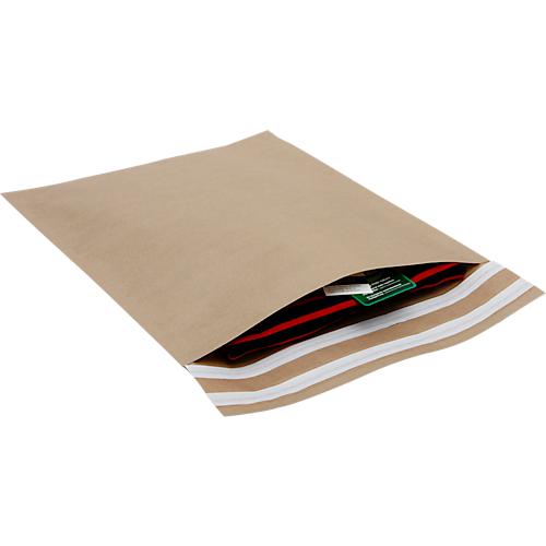 Versandtaschen SecureLop von MD Securepack®, doppelter Klebeverschluss, B 405 x L 480 mm + 2 x 40 mm Bodenfalte, Kraftpapier, braun, 50 Stück