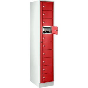 Verteilerschrank, mit Zentraltür, Abteilbreite innen 350 mm, Breite 350 mm, 10 Fächer, feuerrot Verteilerschrank, mit Zentraltür, Abteilbreite innen 350 mm, Breite 350 mm, 10 Fächer, feuerrot