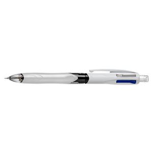 Vierfarbkugelschreiber BIC® 4 Colours® 3+1 HB, dokumentenecht, inkl. Ersatzminen, grau/weiß Vierfarbkugelschreiber BIC® 4 Colours® 3+1 HB, dokumentenecht, inkl. Ersatzminen, grau/weiß