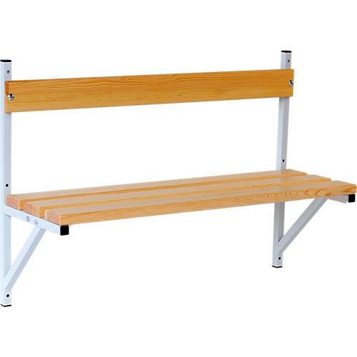 Wandbank, Holz, 1015 mm breit, lichtgrau (RAL 7035)