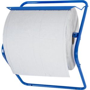 Wandhalter für Putztuchrollen, für Rollenbreite 400 mm, B 490 x T 300 x H 410 mm, Metall pulverbeschichtet