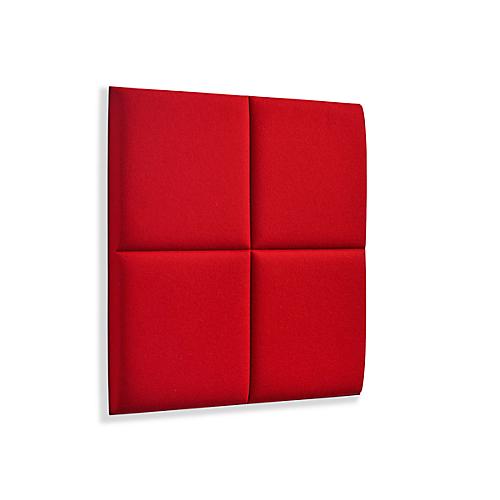 Wandpaneele m. Magnetbefestigung, B 604 x T 604 x H 47 mm, versch. 4 Square-Design, feuerrot