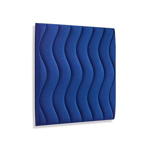 Wandpaneele m. Magnetbefestigung, B 604 x T 604 x H 47 mm, versch. Waves-Design, azurblau
