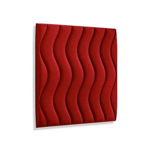 Wandpaneele m. Magnetbefestigung, B 604 x T 604 x H 47 mm, versch. Waves-Design, feuerrot Wandpaneele m. Magnetbefestigung, B 604 x T 604 x H 47 mm, versch. Waves-Design, feuerrot