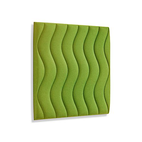 Wandpaneele m. Magnetbefestigung, B 604 x T 604 x H 47 mm, versch. Waves-Design, limone