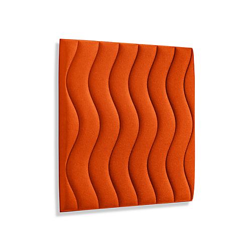 Wandpaneele m. Magnetbefestigung, B 604 x T 604 x H 47 mm, versch. Waves-Design, orange