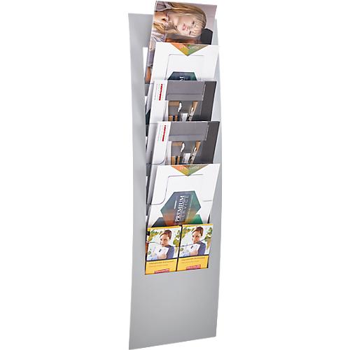 Wandprospekthalter, B 310 x T 100 x H1020 mm, für alle Formate, weißaluminium, Metall