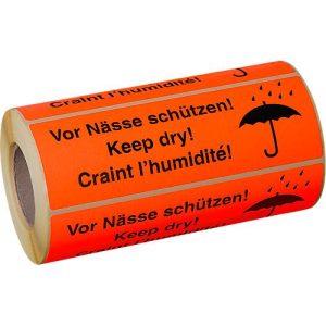 Warnetiketten Vor Nässe schützen, 500 Stück Warnetiketten Vor Nässe schützen, 500 Stück