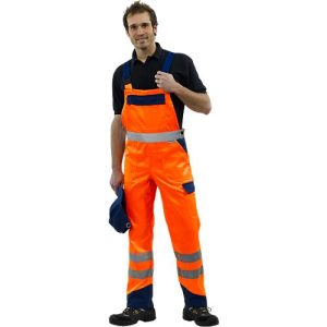 Warnschutz-Latzhose orange/blau Gr.46