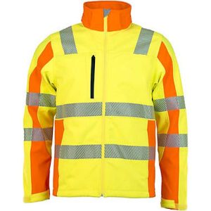 Warnschutz-Softshelljacke ‚Tom‘, gelb/orange, XS Warnschutz-Softshelljacke ‚Tom‘, gelb/orange, XS