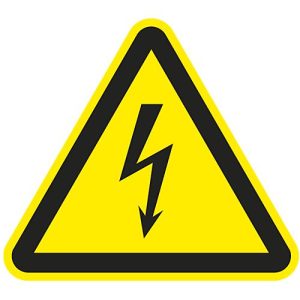 Warnzeichen ‚Warnung vor elektrischer Spannung‘, Folie Warnzeichen ‚Warnung vor elektrischer Spannung‘, Folie
