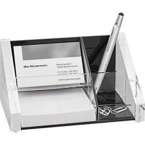 Wedo Tischorganizer, glasklares Acryl, 1 Stiftfach, 2 Sammel und 1 Notizzettelfach Wedo Tischorganizer, glasklares Acryl, 1 Stiftfach, 2 Sammel und 1 Notizzettelfach