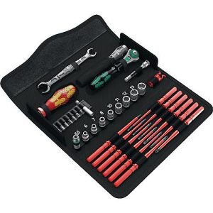 Wera Werkzeugklapptasche KK W1, inkl. Wartungsarbeitensortiment, 35-tlg., B 325 x T 145 x H 65 mm, Stoff, schwarz Wera Werkzeugklapptasche KK W1, inkl. Wartungsarbeitensortiment, 35-tlg., B 325 x T 145 x H 65 mm, Stoff, schwarz