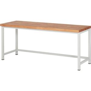 Werkbank Serie 8000, stationär, höhenverstellbar, Arbeitsplatte Buche-Massiv, B 2000 x T 700 x H 840-1040 mm Werkbank Serie 8000, stationär, höhenverstellbar, Arbeitsplatte Buche-Massiv, B 2000 x T 700 x H 840-1040 mm
